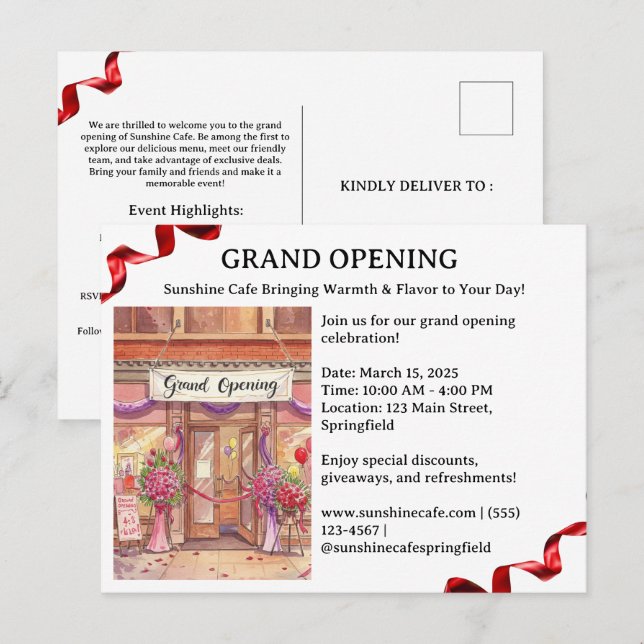 Invitación de Gran Apertura   (Anverso / Reverso)