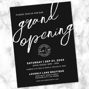 Invitación de Gran Apertura de Negocios con Logo M
