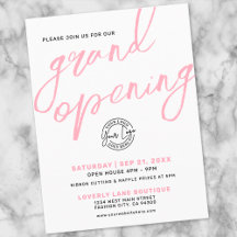 Invitación de Gran Apertura de Negocios con Logo R