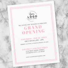 Invitación de Gran Apertura de Negocios con Logoti