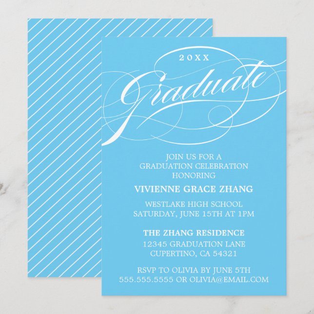 INVITACIÓN DE GRAN FINAL ESTILOSA Y ELEGANTE CON L (Anverso / Reverso)