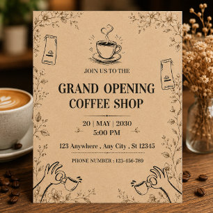 Invitación de Gran Inauguración de Cafetería