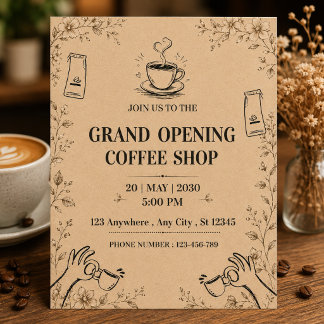 Invitación de Gran Inauguración de Cafetería