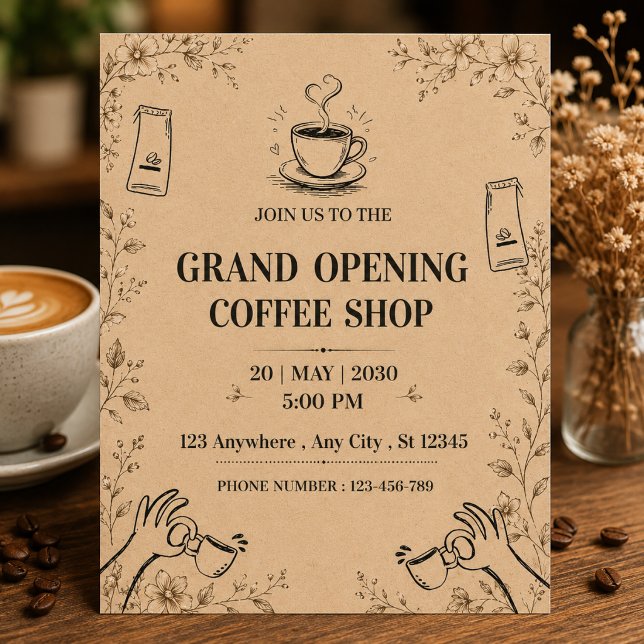 Invitación de Gran Inauguración de Cafetería (Subido por el creador)