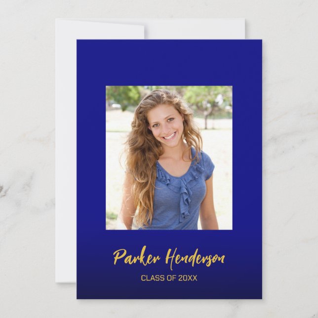 Invitación de granulación fotográfica Marina Blue  (Anverso)