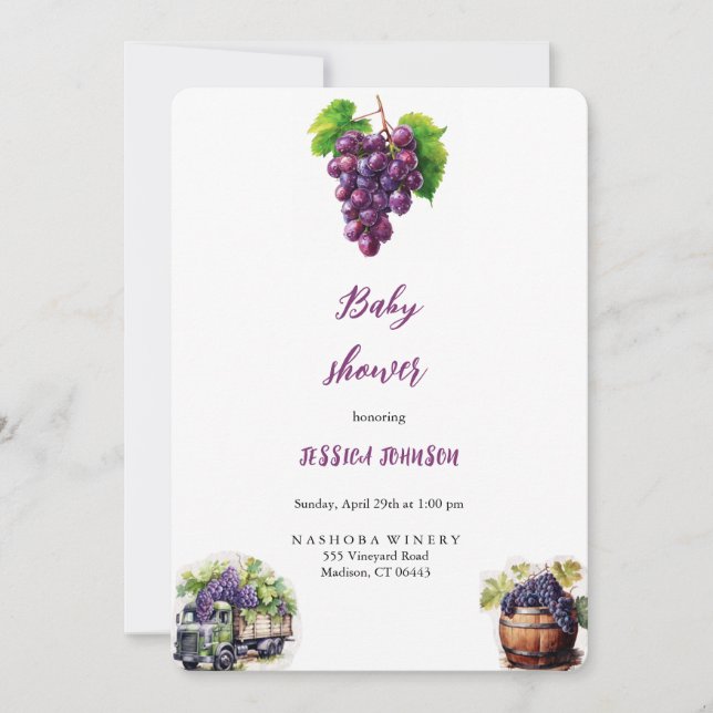 INVITACIÓN DE GRAPES BABYSHOWER (Anverso)