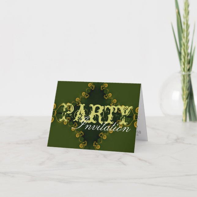 Invitación de Green Earthy Party (Anverso)