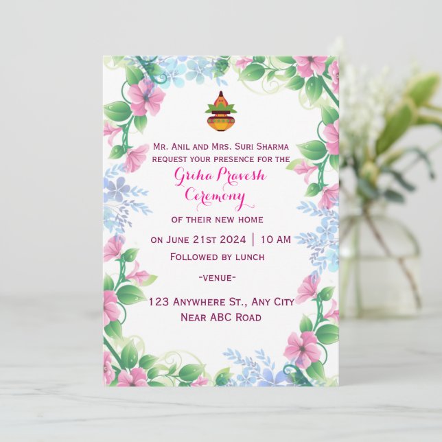 Invitación de Grihapravesh (Anverso de pie)
