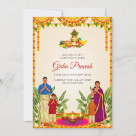 Invitación de Grihapravesh y invitaciones de Gruha