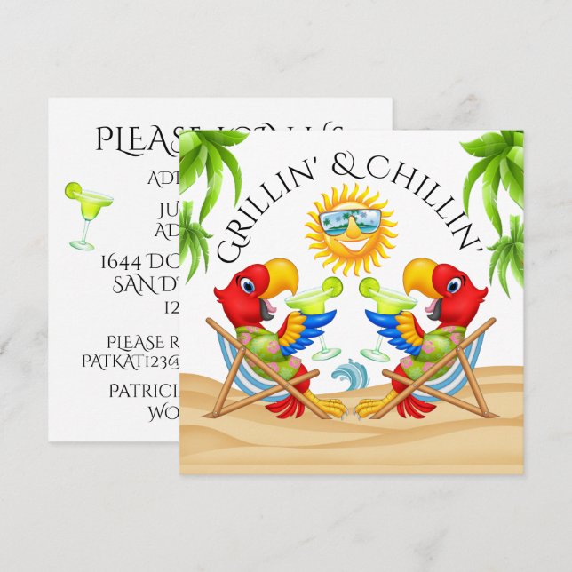 Invitación de Grillin' y Chillin (Anverso / Reverso)