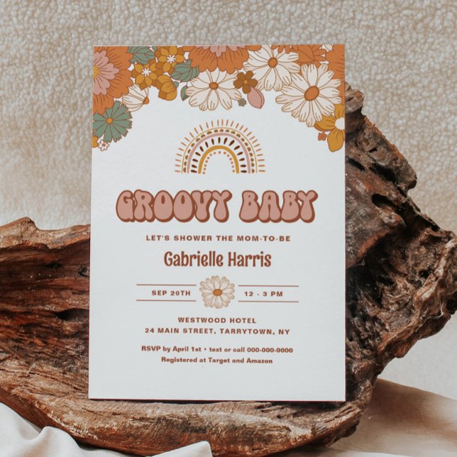 Invitación de Groovy Baby Shower (Subido por el creador)