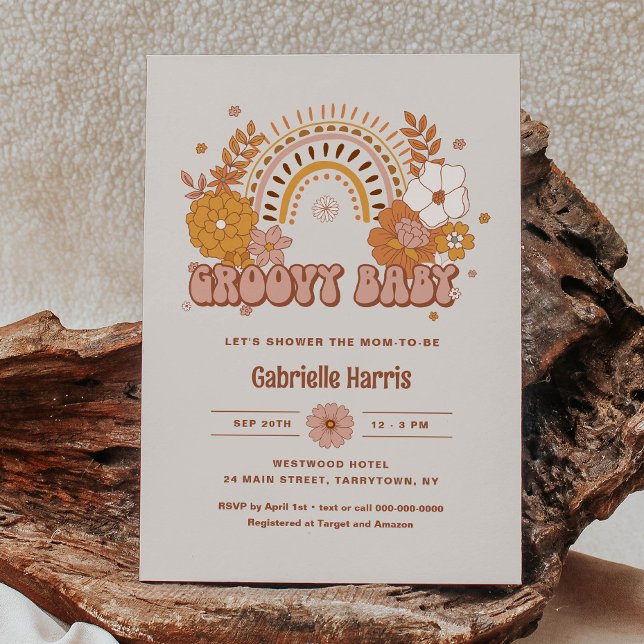 Invitación de Groovy Baby Shower (Subido por el creador)