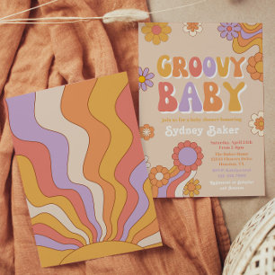 Invitación de Groovy Baby Shower