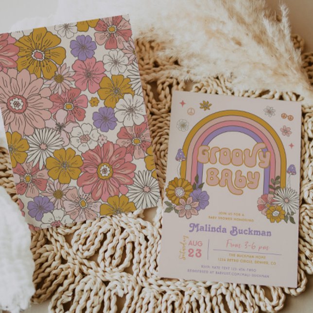 Invitación de Groovy Baby Shower | Bebé Groovy (Subido por el creador)