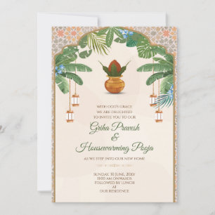 Invitación de Gruhapravesam Invitación de inaugura