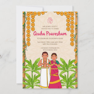 invitación de Gruhapravesh Indian Housewarming
