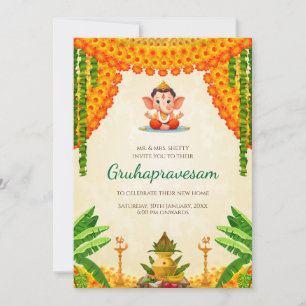 Invitación de Gruhapravesham Invitación de Grihapr