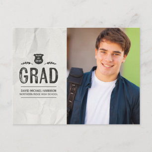 Invitación de Grunge Photo Graduation de Guay