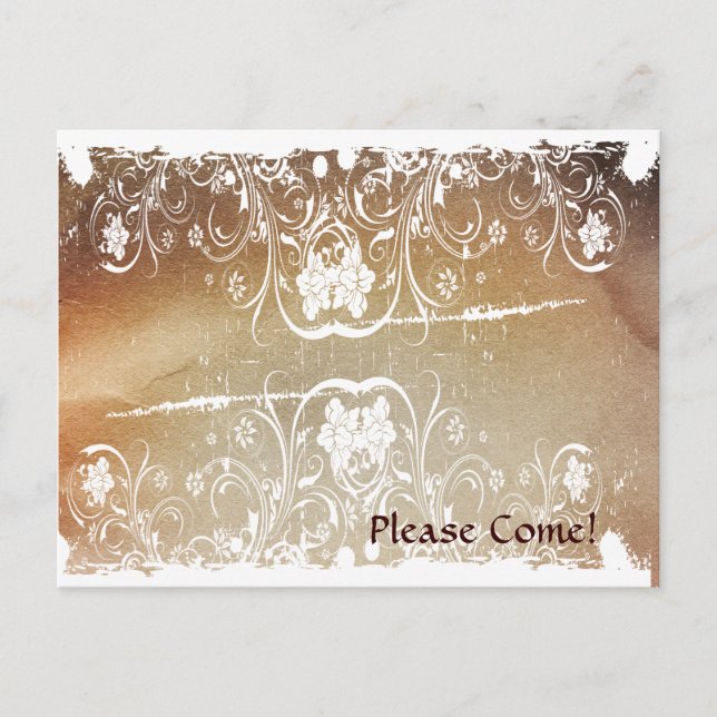 Invitación de Grunge Shabby Chic (Anverso)
