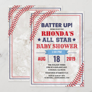 Invitación de Grunge Vintage para Baby Shower de B