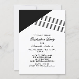 Invitación de grupo de graduación de franja geomét