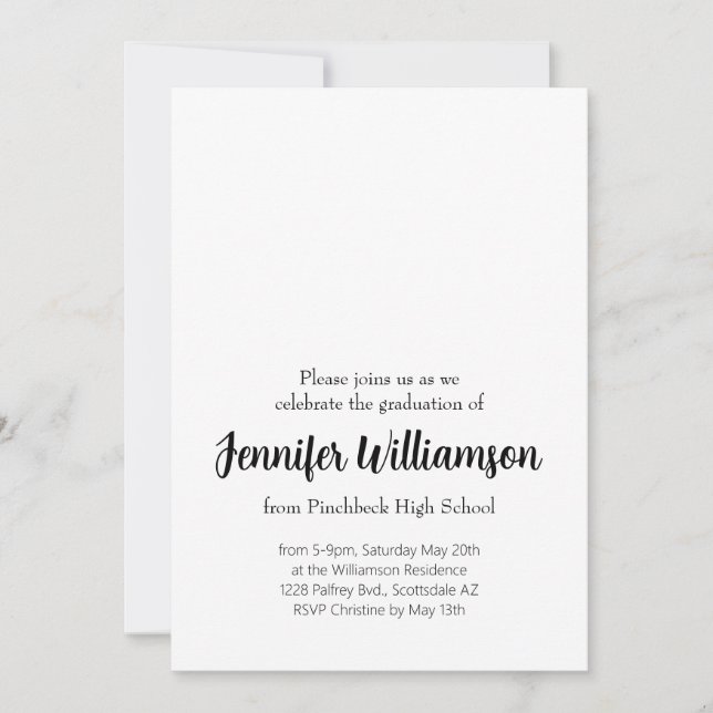 invitación de grupo de graduados de un lado a (Anverso)