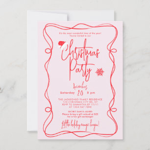 Invitación de grupo de Navidades manuscritos rosad