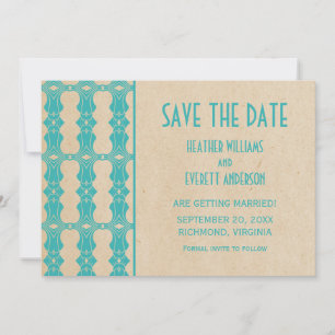 Invitación de Guarda la Fecha con Borde Art Déco A