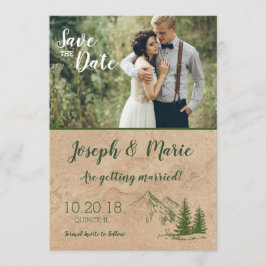 Invitación de Guarda la Fecha para boda de Montaña
