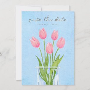 Invitación de Guarda la Fecha TULIP / Floral Acuar