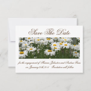 Invitación de guardado de fecha con flores de marg