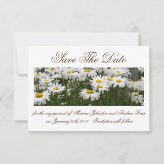 Invitación de guardado de fecha con flores de marg