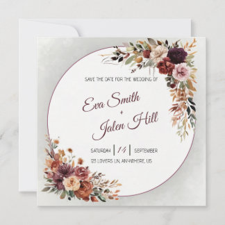 Invitación de Guardado de Fecha de Cuadrado Floral