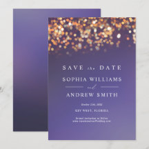 Invitación de guardar la fecha azul cielo y dorado