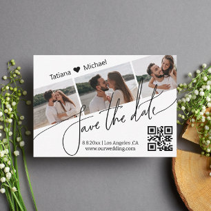 invitación de guardar la fecha con código QR moder