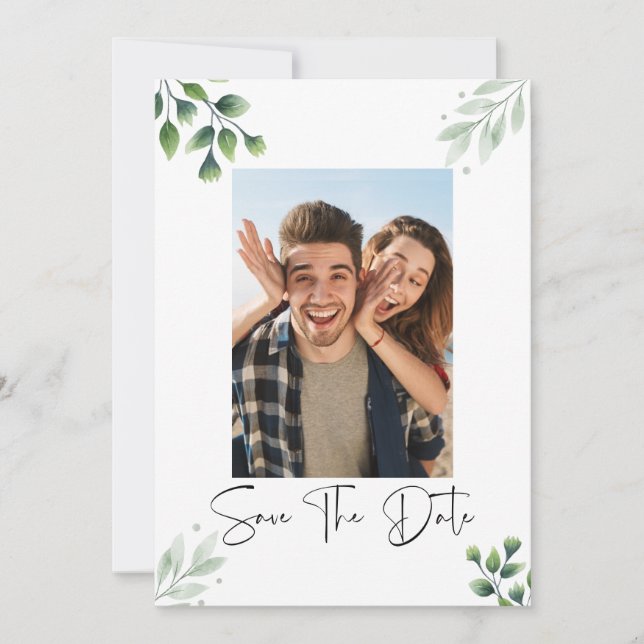 Invitación de guardar la fecha con foto de vegetac (Anverso)