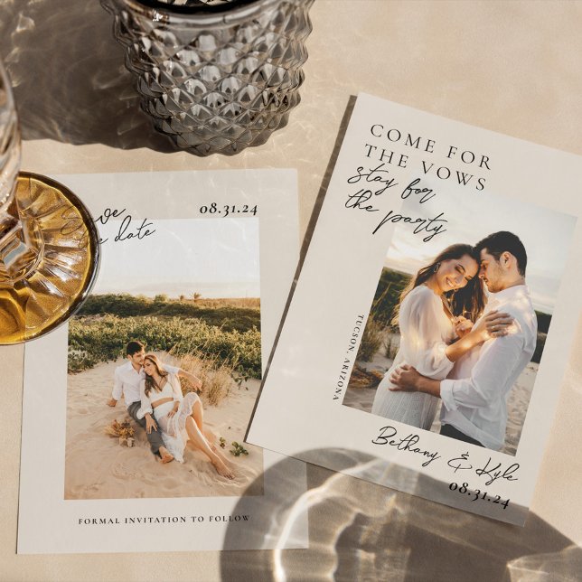 Invitación de guardar la fecha con foto ingeniosa  (Subido por el creador)