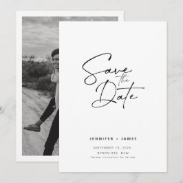 Invitación de guardar la fecha con letra moderna c