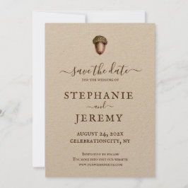 Invitación de Guardar la Fecha de Bellota de Otoño