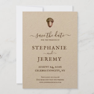 Invitación de Guardar la Fecha de Bellota de Otoño