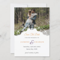 Invitación de Guardar la Fecha de Boda con Borde C