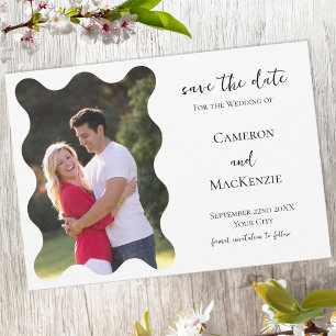 Invitación de guardar la fecha de boda con foto on
