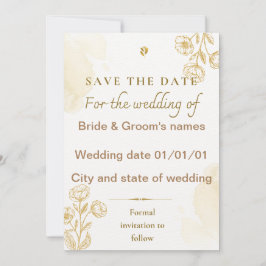 Invitación de guardar la fecha de la boda