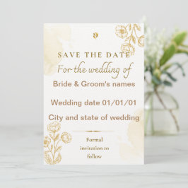 Invitación de guardar la fecha de la boda