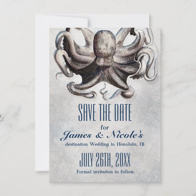 Invitación de guardar la fecha de la boda del pulp (Anverso)