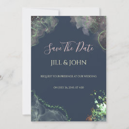 Invitación de guardar la fecha de la boda esmerald