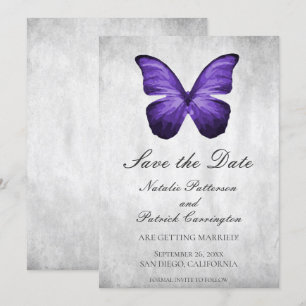 Invitación de Guardar la Fecha de la Mariposa Mora