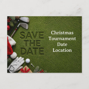Invitación de guardar la fecha de Navidad de golf