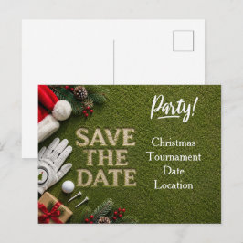 Invitación de guardar la fecha de Navidad de golf