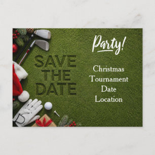 Invitación de guardar la fecha de Navidad de golf